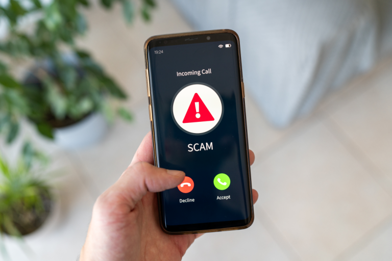 Not answering Scam incoming call. Concept of danger call.